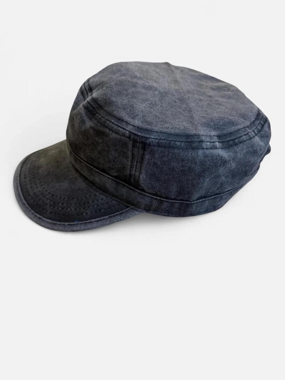 Y2K Charcoal Gray Cadet Hat with Adjustable Buckle